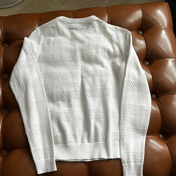 NWT! White Lightweight Cardigan / Buttondown Sweater - Picture 4 of 12